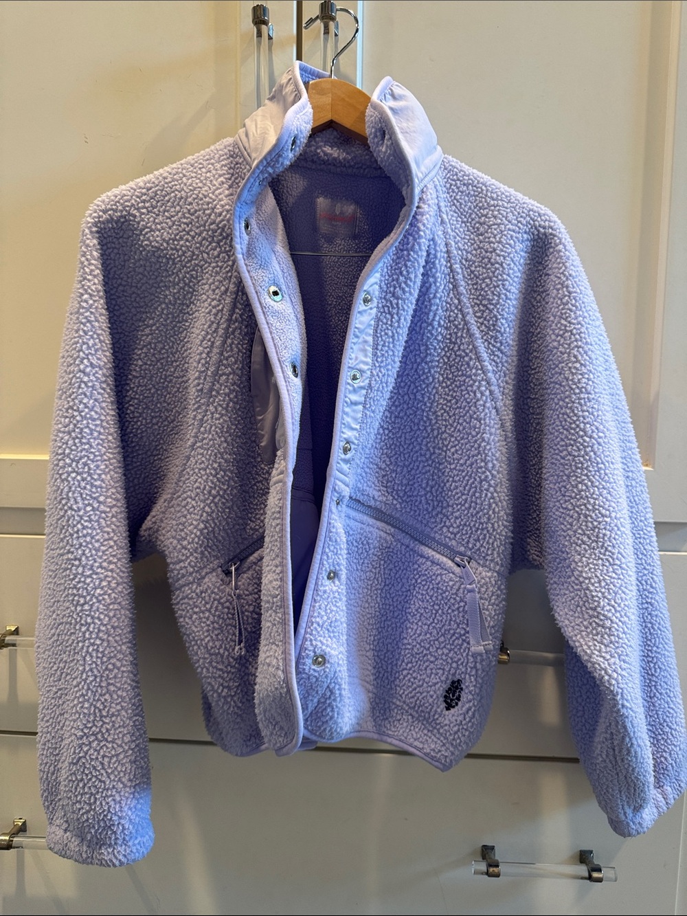 💜 XS Free People Lilac Purple Sherpa Fleece Jacket